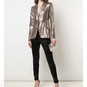 L'Agence Chamberlain Sequin Leopard Print Blazer NWT